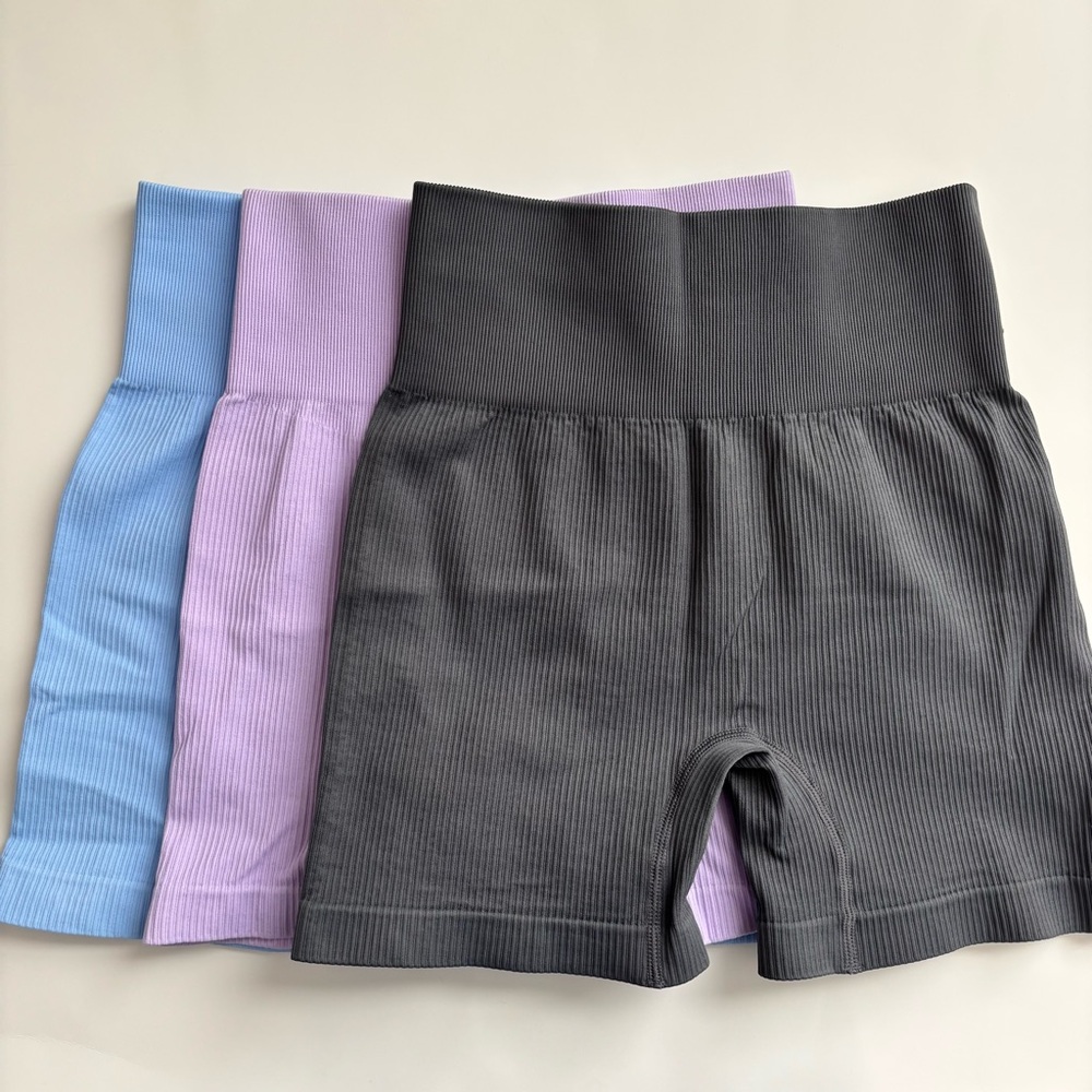 3 pack ribbed biker shorts